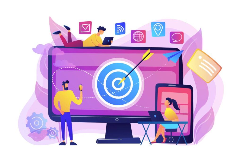 Imagem em desenho com autor mostrando ao fundo uma tela de computador com estratégias de marketing literário antes do lançamento